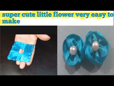 Super little cute flowers making idea with ribbon. Amazing  trick.sewing hacks#craft#design#flower