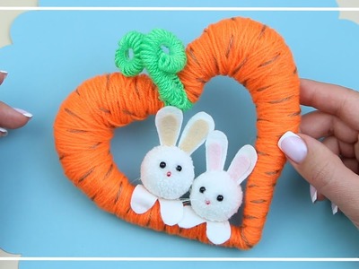 Удивительная идея!  Любовь-Морковь и Милые Зайчики из ниток ❤???????? Cute Bunnies and Carrots making