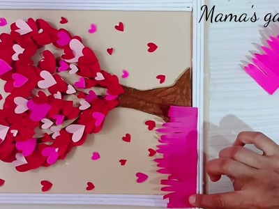 Valentine's day special wall hanging|Room Decor |wall hanging|Paper crafts|Valentine's Day crafts