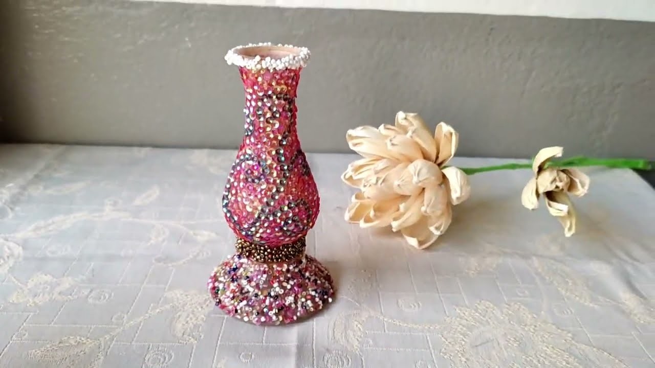 Vase Decoration Idea| How To Make Vase| Vase And Beads Decoration