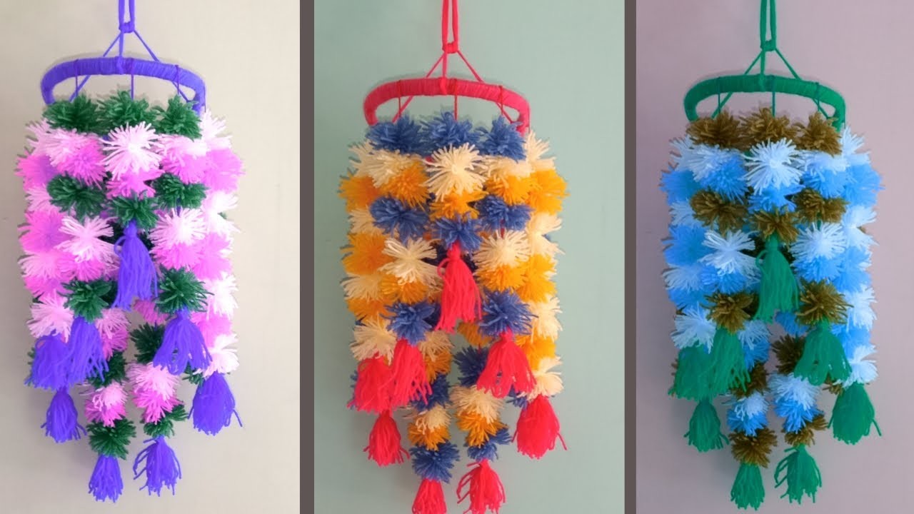Woolen Wall Hanging Crafts | Macrame Wall Hanging Craft Idea | Handmade Home decoration Ideas